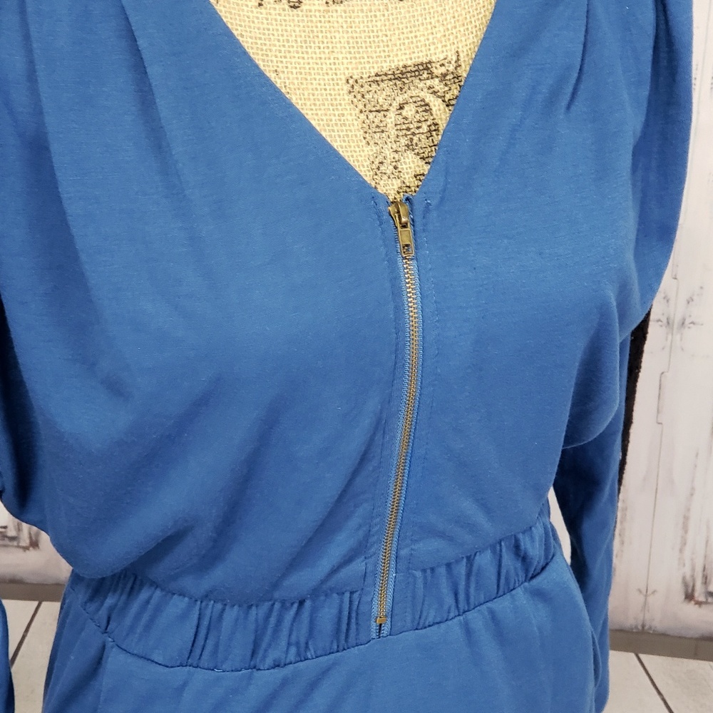 Lucca Couture blue and black front zip dress small - Picture 4 of 4